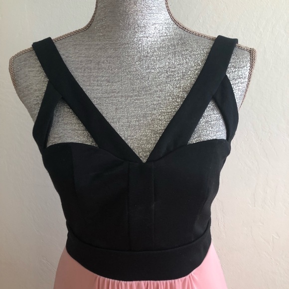 Pompous Girly Black and Pink Fit Flare Dress - Picture 4 of 8